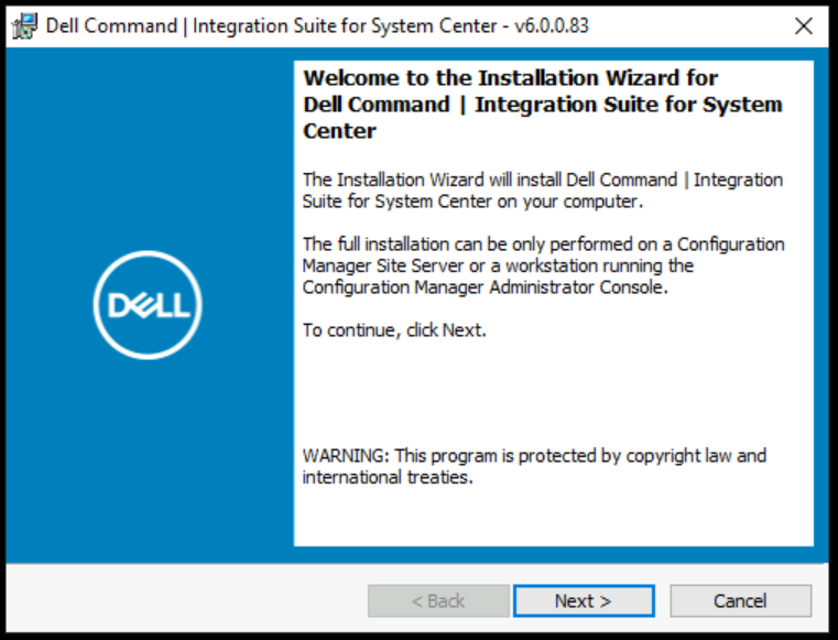 Install Dell Command Integration Suite DCIS for SCCM