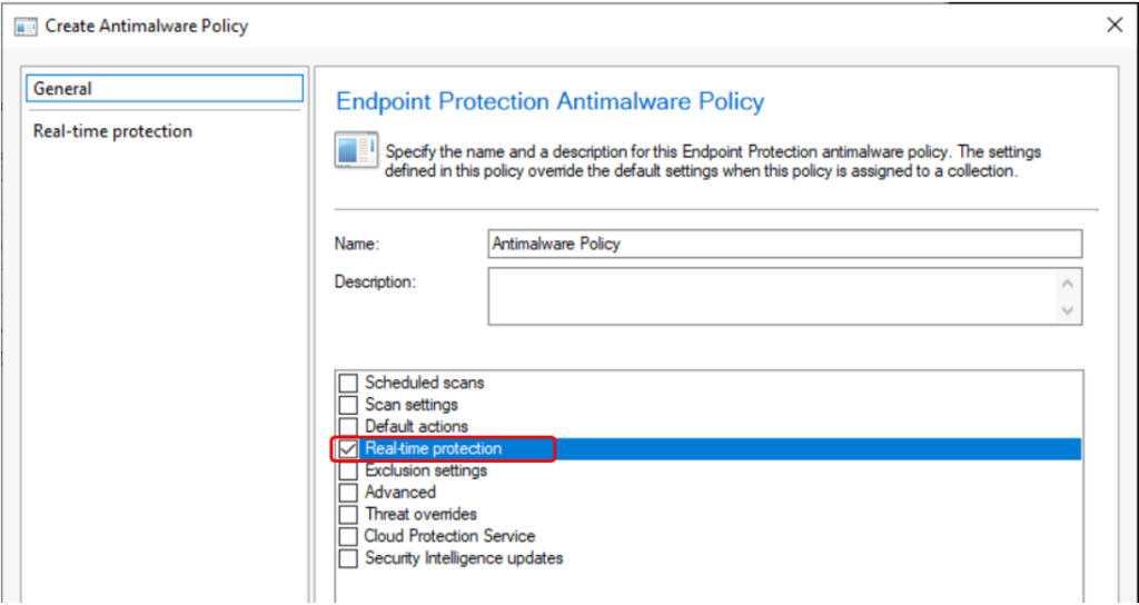 Enable Audit Mode for PUA Detection in SCCM 4 Select Real-time protection - Enable Audit Mode for PUA Detection in SCCM