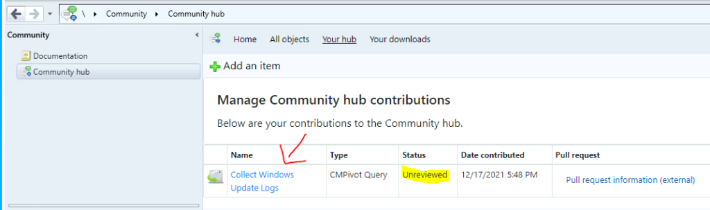 Publish CMPivot Query to the SCCM Community Hub Contributions 3