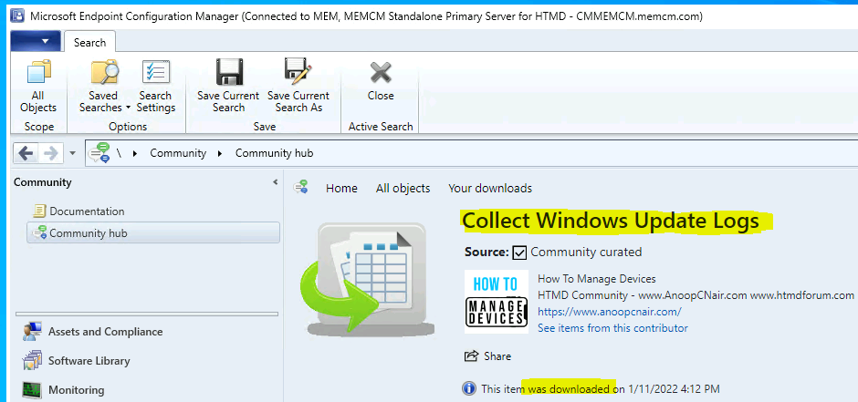 Verification of CMPivot Query to the SCCM Community Hub Contributions