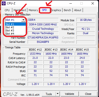 Use CPU-Z Utility to Find out RAM Slots Available Free RAM Slots