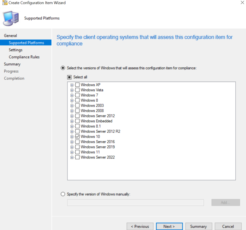 Configuration Item Windows Version – SCCM Baseline Powershell Script For File Detection