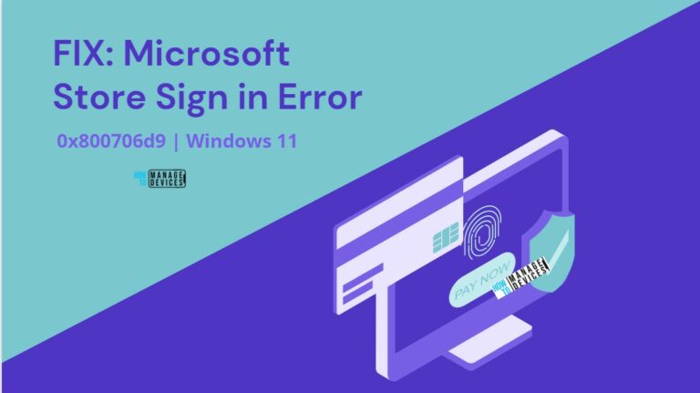 Microsoft Store Sign in Error 0x800706d9 on Windows 11