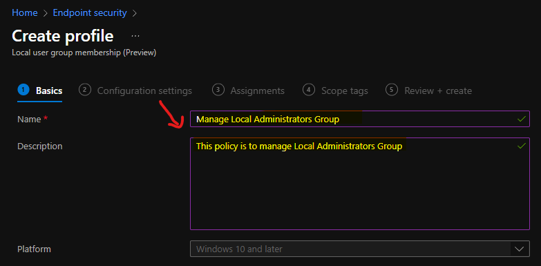 Manage Local Admins using Intune Local User Group Membership Management Policy