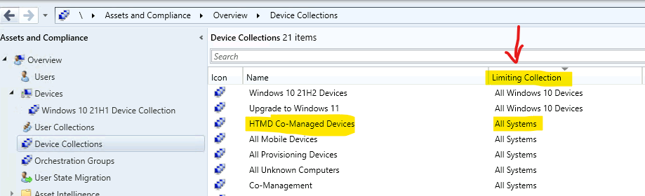 Check Limiting Collections from SCCM Console