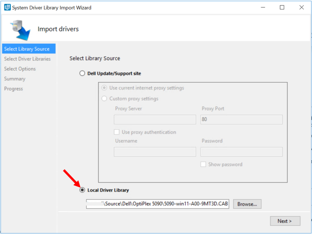 Local Driver Library - Dell Driver Management Using SCCM