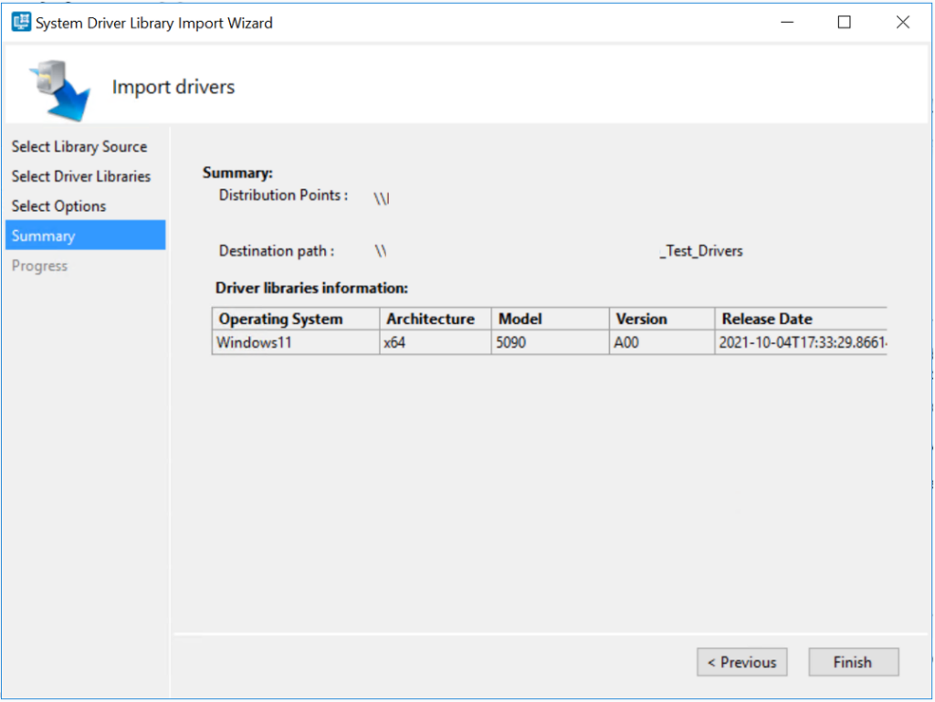 Summary - Dell Driver Management Using SCCM