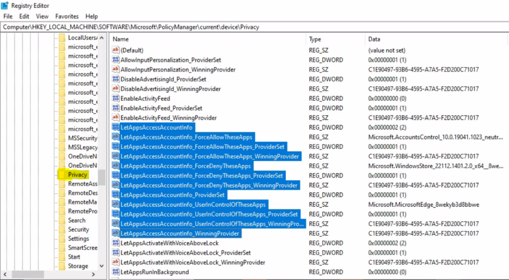 Manage Apps Access Permission for Account Info Using Intune 2