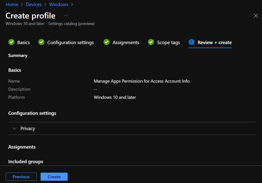 Review - Manage Apps Access Permission for Account Info Using Intune