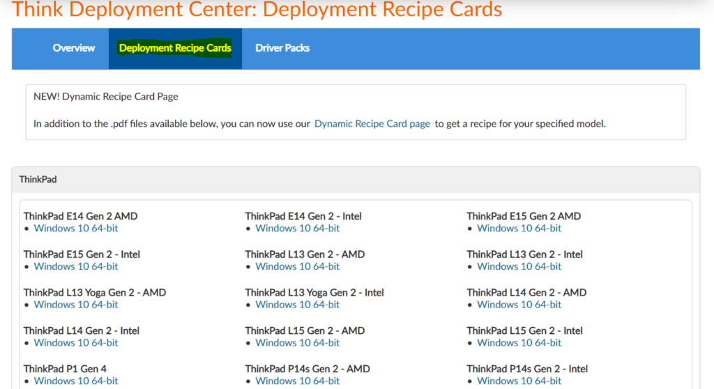 Download SCCM Driver Package for Lenovo