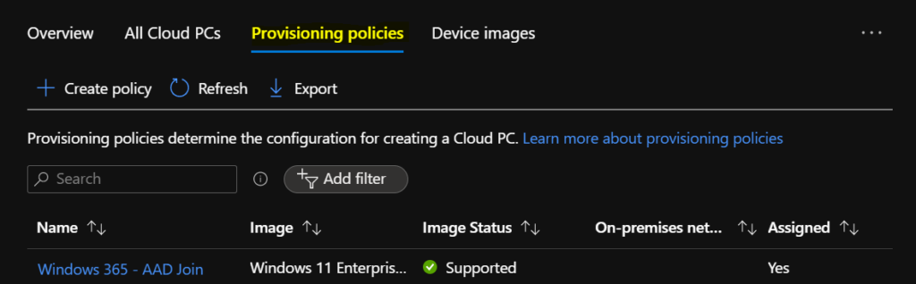 Provisioning policies - Windows 365 Cloud PC Azure AD Joined Provisioning Process