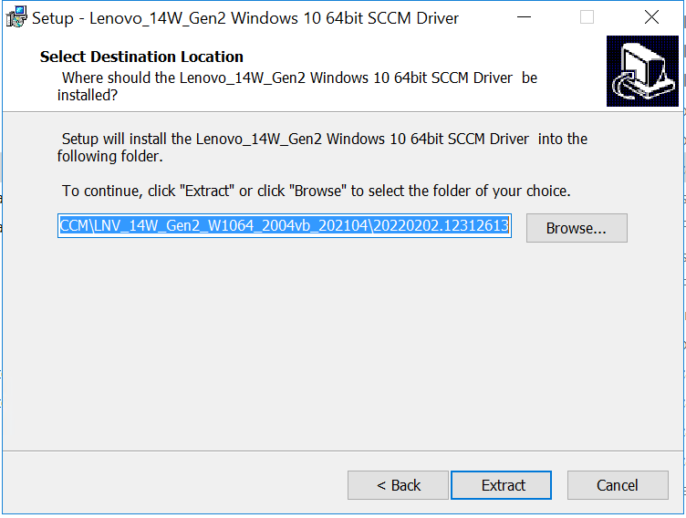 Download SCCM Driver Package for Lenovo