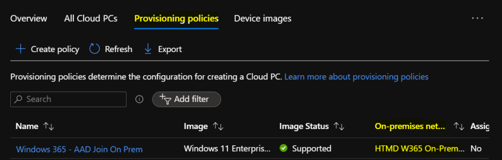 Azure AD Join On Prem Connection - Windows 365 Cloud PC Azure AD Joined Provisioning Process