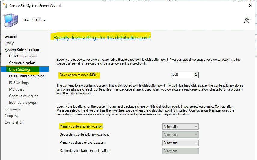 How to Install SCCM DP on Windows 11 | Enable PXE Server and Troubleshooting Tips 12 SCCM DP Drive Letter Settings