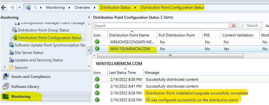 Distribution Point is Installed Successfully on Windows 11 PC