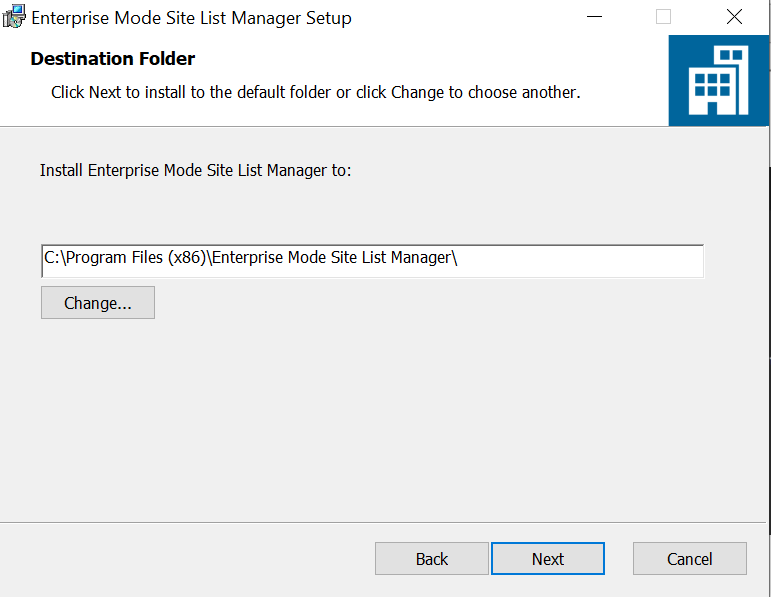 Install Enterprise Mode Site List Manager