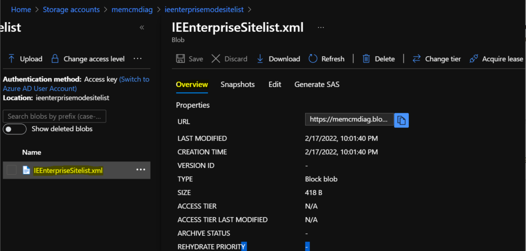 Configure Enterprise Mode Site List to Use IE Mode Using Intune 3