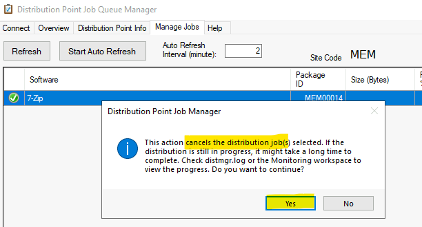 How to Monitor SCCM DP using Job Queue Manager Tool 9 Cancel Job Option - How to Monitor SCCM DP using Job Queue Manager Tool