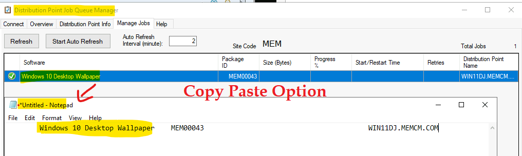 How to Monitor SCCM DP using Job Queue Manager Tool 10 Copy DP Job Queue Details - How to Monitor SCCM DP using Job Queue Manager Tool