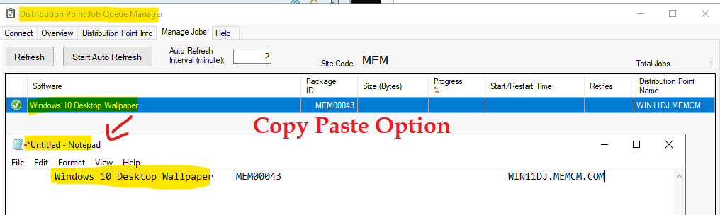 Copy DP Job Queue Details - How to Monitor SCCM DP using Job Queue Manager Tool