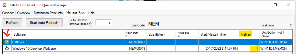 DP Manage Jobs to Monitor SCCM DP Health-How to Monitor SCCM DP using Job Queue Manager Tool