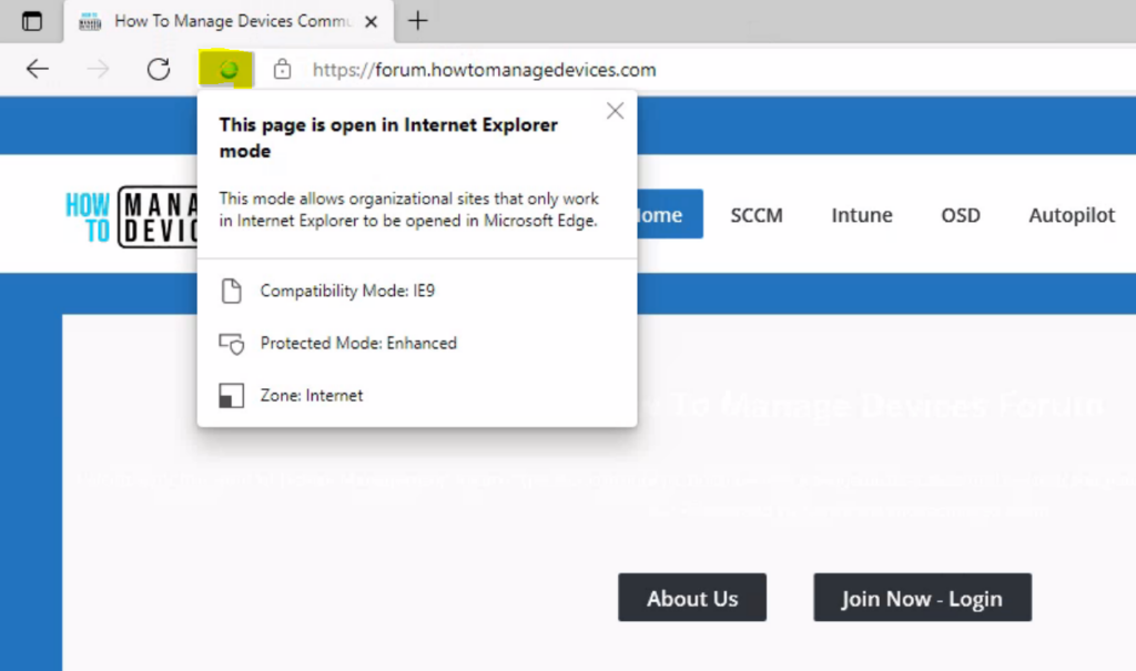 IE Mode Enabled in Edge - Configure Enterprise Mode Site List using Intune