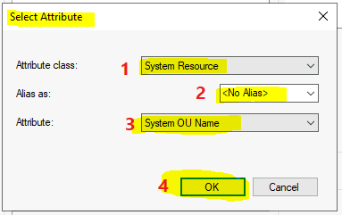 Create WQL Query for Active Directory OU Devices