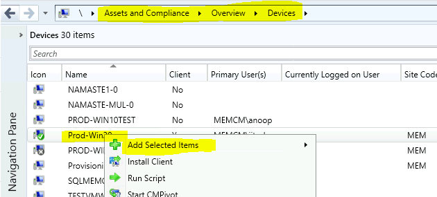 How to Manually add a Device or a User to Static Collection in SCCM?