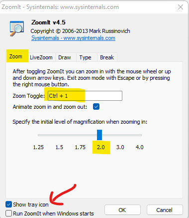 Zoom Your Screen Option Using ZoomIt Free Presentation Tool for Windows