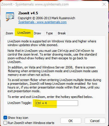 ZoomIt Free Presentation Tool for Windows 8 LiveZoom Mode Functionality of ZoomIt Free Presentation Tool for Windows