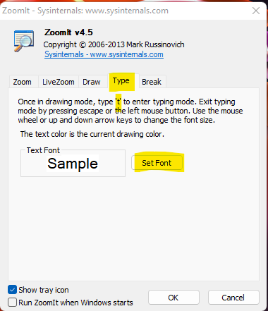 ZoomIt Free Presentation Tool for Windows 10 ZoomIt Type functionality for Typing