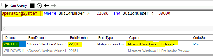 CMPviot Query to find out Windows 11 Devices CMPivot Query to Find Windows 10 or Windows 11 Devices from SCCM