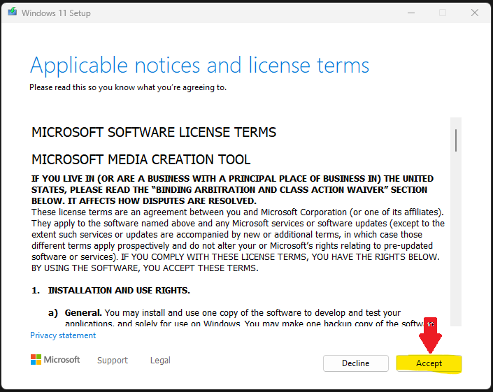 Create Windows 11 Bootable USB Drive using Microsoft Media Creation Tool