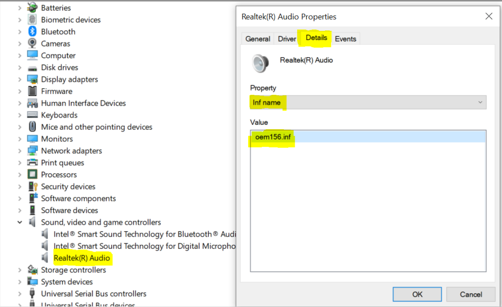 Find Inf Name - Use PnpUtil Driver Manager Tool to Install Drivers