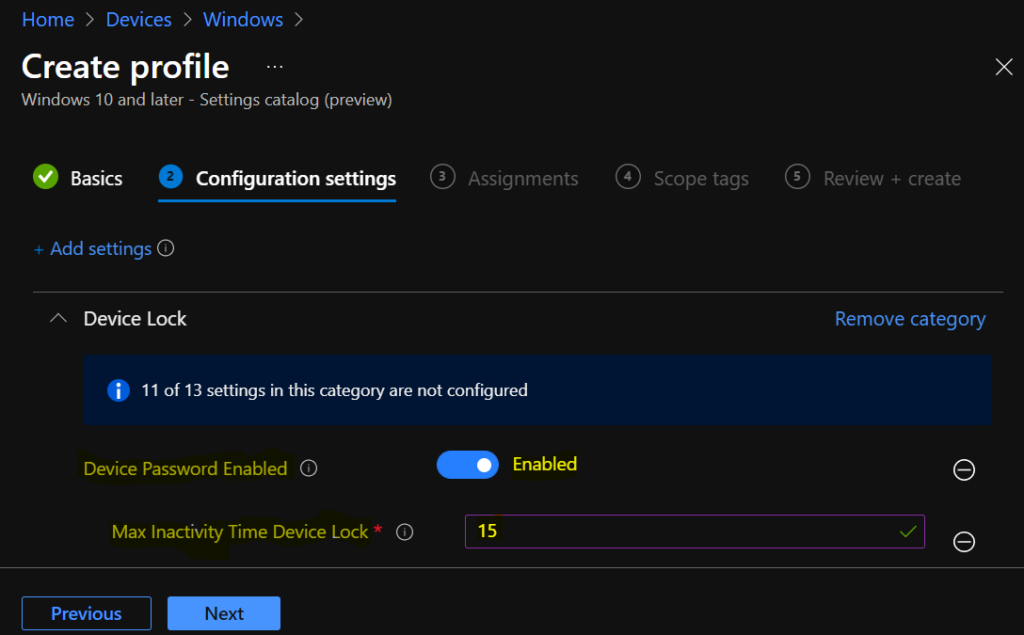 time to lock screen android intune