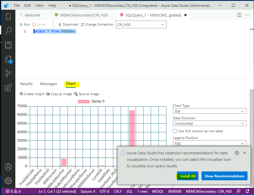 Enable Visualizer on Azure Data Studio SQL Query Results