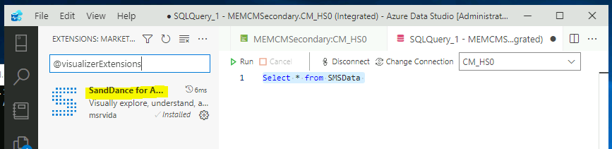 Enable Visualizer on Azure Data Studio SQL Query Results