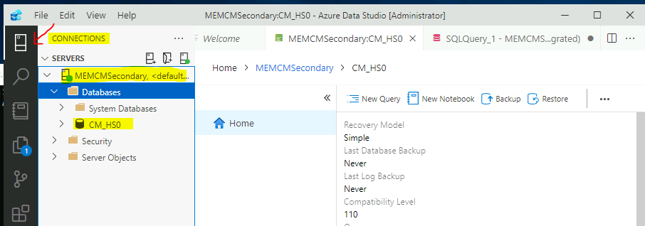 SCCM SQL Data Visualization using Azure Data Studio and Query Execution