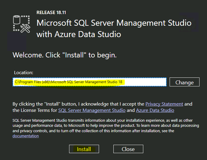 New Installation of SQL Server Management Studio and Azure Data Studio