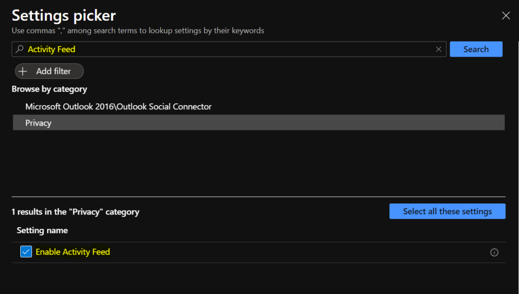 Turn Off Windows Activity History Timelines using Intune 5 Enable Activity Feed - Turn Off Windows Activity History Timelines