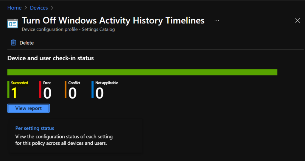 Turn Off Windows Activity History Timelines using Intune 2