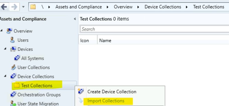 Import Collection Option is Disabled - Backup and Restore SCCM Custom Collections 10