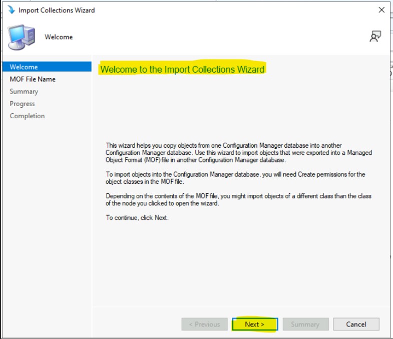 Import Collections Wizard Backup and Restore SCCM Custom Collections 12