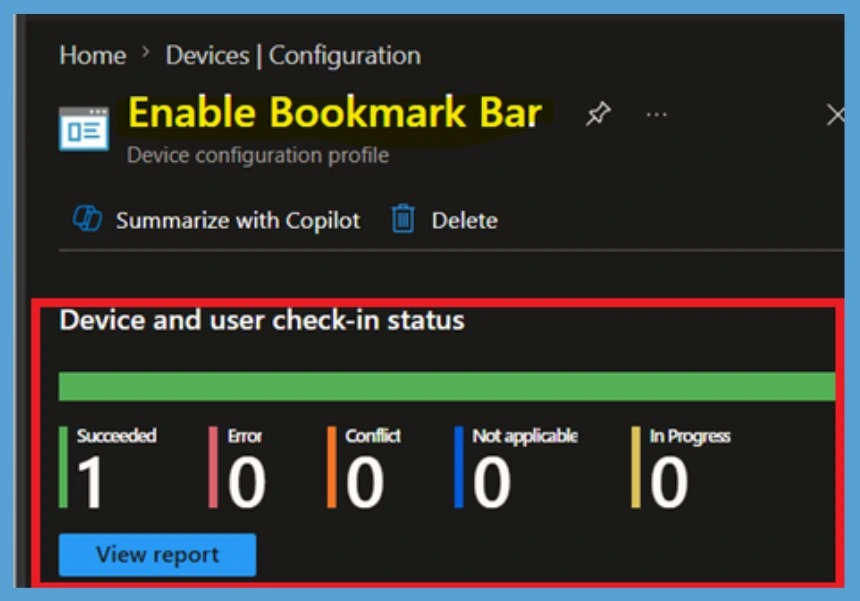 How to Configure Google Chrome Bookmark Bar Policy using Microsoft Intune -Fig.10