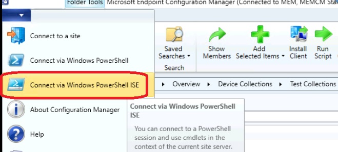 Connect via Windows PowerShell ISE