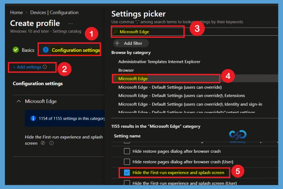 Disable Edge First Run Experience and Splash Screen using Intune for Managed Windows Devices 6 Disable Edge First Run Experience and Splash Screen using Intune for Managed Windows Devices- Fig.5