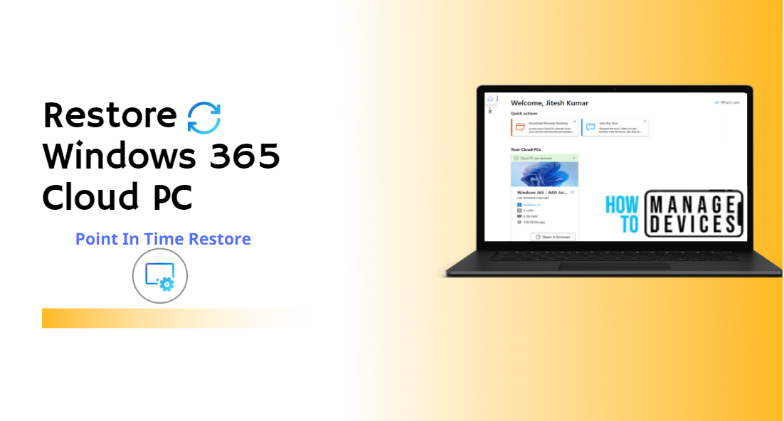 How to Restore Windows 365 Cloud PC Point-in-time Restore Option