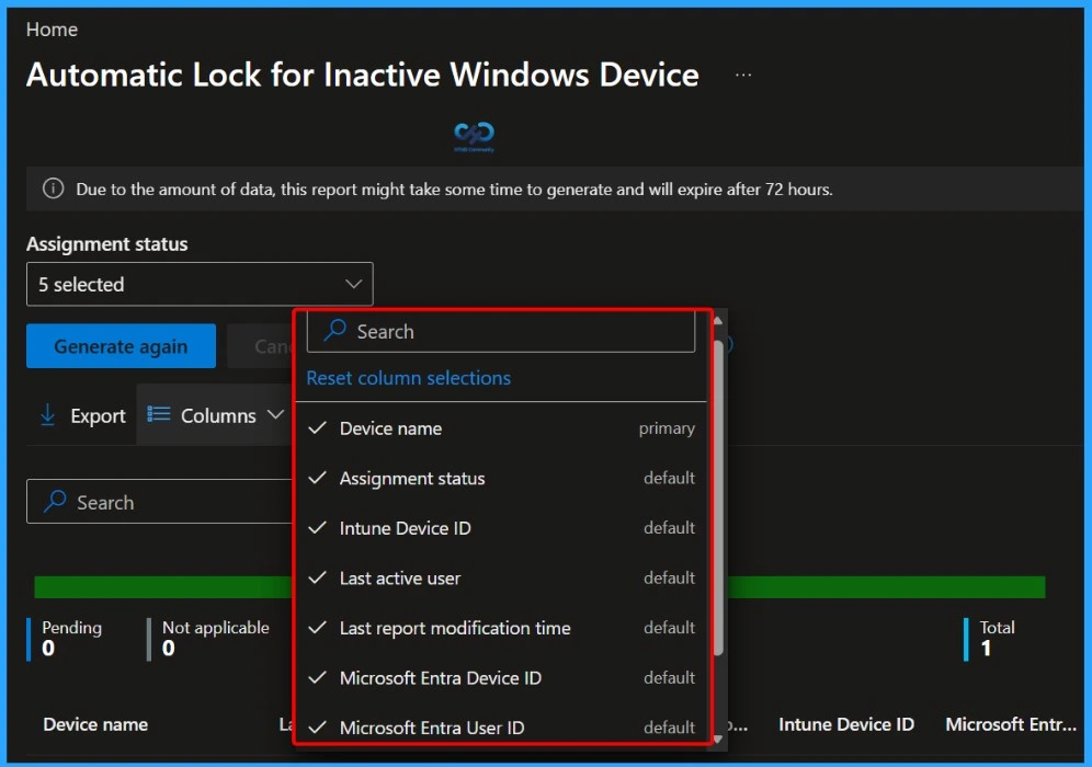 Intune Policy Device Assignment Status Report to View Latest Deployment Status for Each Managed Device - Fig.8