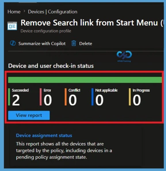 Remove Search Link from Start Menu to Restrict Search UI Elements in Windows using Intune Policy- Fig.10