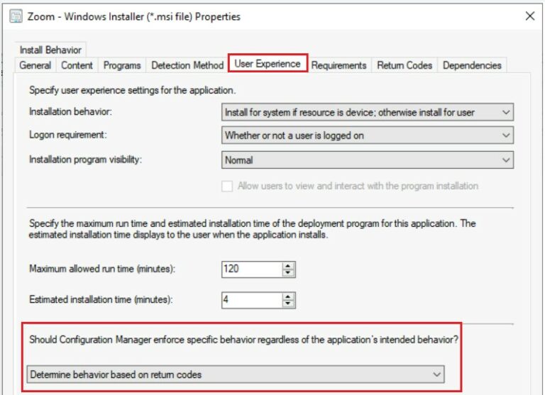 SCCM Application User Experience Options Deployment Type HTMD Blog